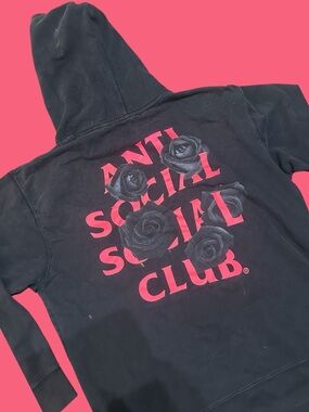 AntiSocial Social club Black Roses” hoodie